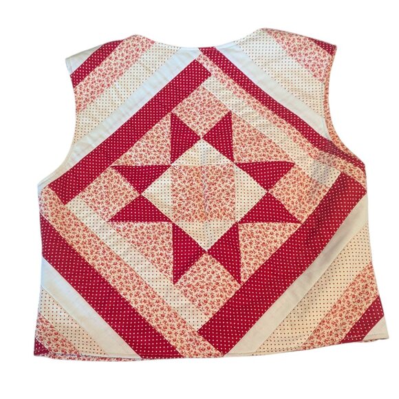 Quilted Handmade Vest Holiday Boho Cottagecore Dopamine Dressing Ugly Christmas - Picture 2 of 7